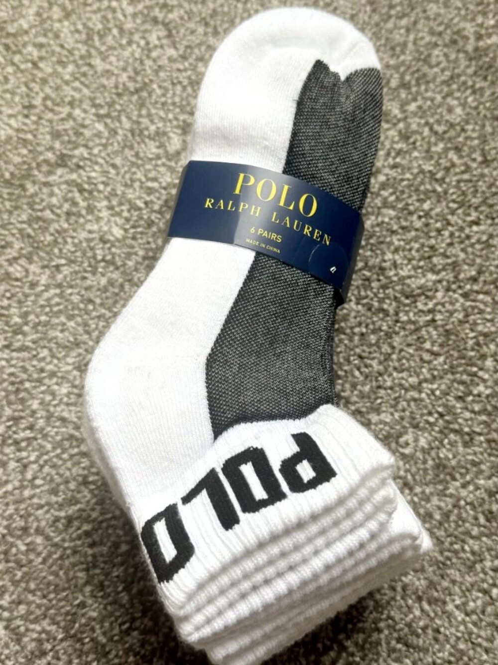 Polo Ralph Lauren Men's Classic Sport Quarter Socks 6-Pair Pack White 9-11 NWT